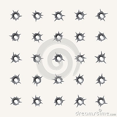 Bullet holes Vector Illustration