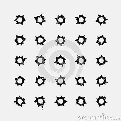 Bullet holes Vector Illustration