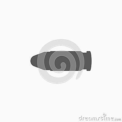 Bullet icon, ammunition, shot, slug, bombshell Vector Illustration