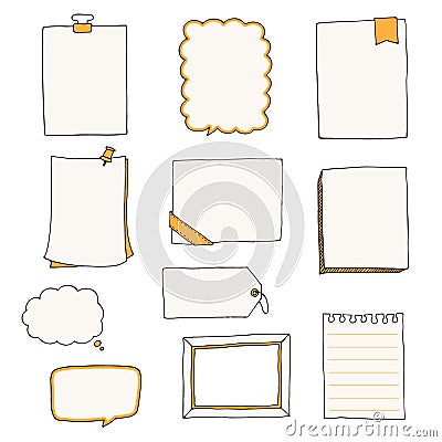 Bullet journal hand drawn vector elements Vector Illustration