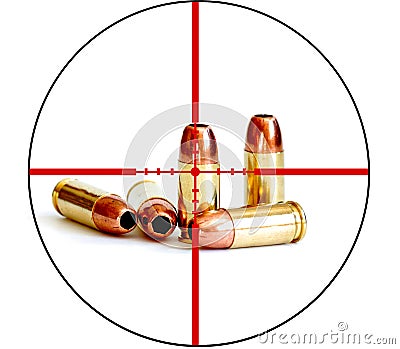 Bullet Military Tactical Crosshairs Right to Bear Arms Stock Photo