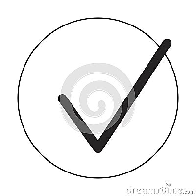 Bullet point check mark flat monochrome isolated vector object Vector Illustration