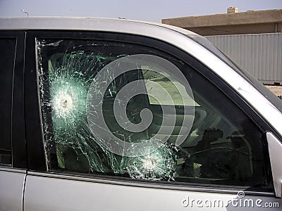 Bullet proof glass armored car Stock Photo