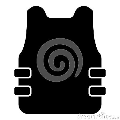 Bullet-proof vest flak jacket icon black color vector illustration flat style image Vector Illustration