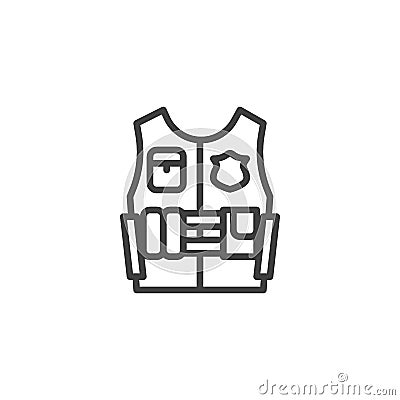 Bullet proof vest line icon Vector Illustration