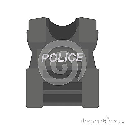 Bullet proof vest police Vector Illustration