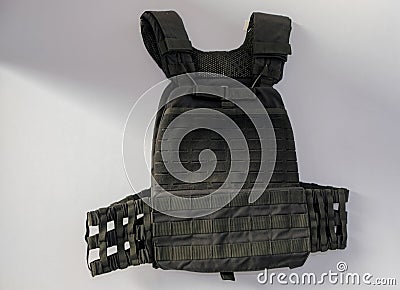 Bullet proof vest for security forces at display Stock Photo