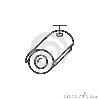 Bullet surveillance camera line icon Vector Illustration