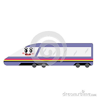 Bullet Train transportation cartoon character side view vector illustration Vector Illustration