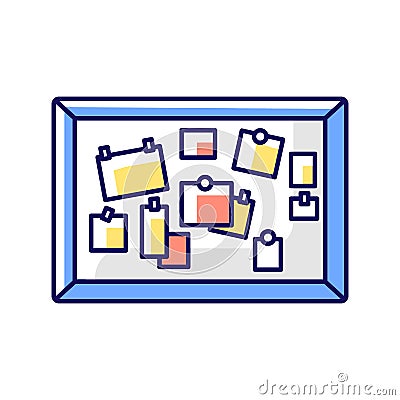 Bulletin board RGB color icon Vector Illustration