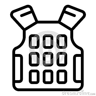 Bulletproof vest icon outline vector. Police kevlar Vector Illustration