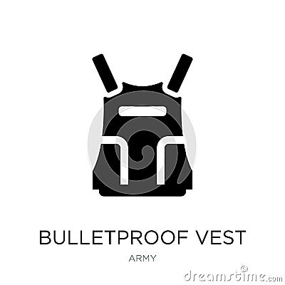bulletproof vest icon in trendy design style. bulletproof vest icon isolated on white background. bulletproof vest vector icon Vector Illustration