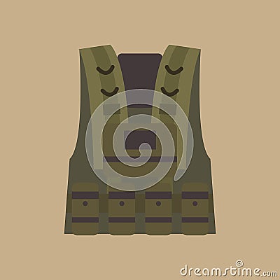 Bulletproof vest military equipment Vector Illustration