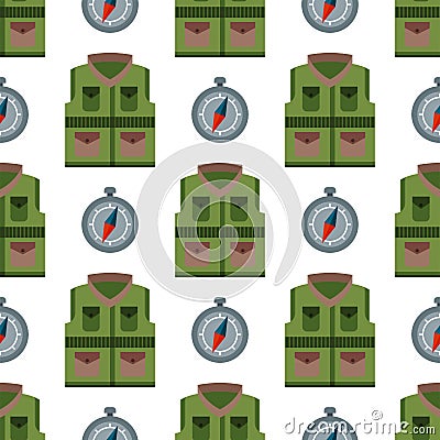 Bulletproof vest seamless pattern background police bodyguard army uniform vector illustration Vector Illustration