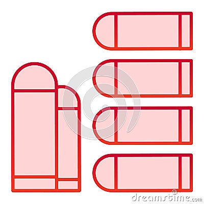 Bullets flat icon. Ammunition vector illustration isolated on white. Caliber gradient style design, designed for web and Vector Illustration