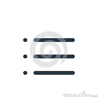 bullets icon vector from text editor concept. Thin line illustration of bullets editable stroke. bullets linear sign for use on Vector Illustration