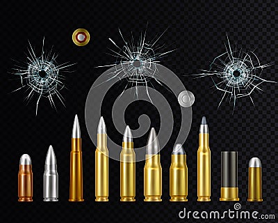 Bullets Realistic Background Vector Illustration