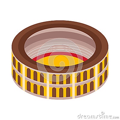 Bullfight Arena Isometric Composition Vector Illustration