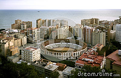 Bullfight arena in Malaga Stock Photo