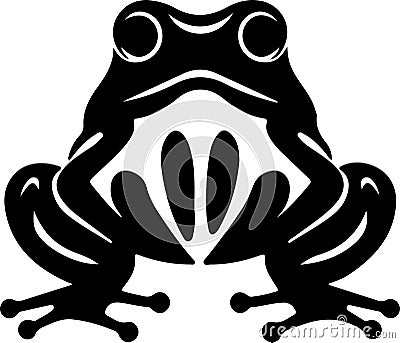 bullfrog Black Silhouette Generative Ai Vector Illustration