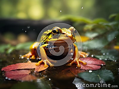 A Bullfrog portrait, wildlife photography, Ai Generated Stock Photo