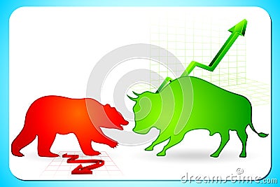 Bullish and Bearish market Stock Photo