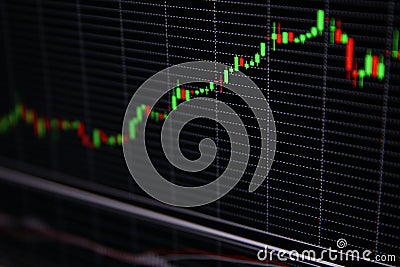 Bullish market on stock market chart Stock Photo