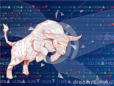 Bullish symbols on stock market vector illustration. vector Fore Vector Illustration