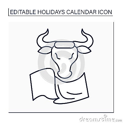 Bulls running line icon Vector Illustration