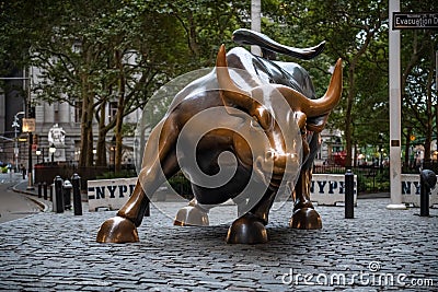 Bulls of Wall St Editorial Stock Photo