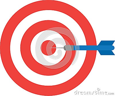 Bullseye with dart. Center Stock Photo