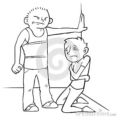 Bully Victim Fight Injury Male Kids Cartoon Cartoon Illustration