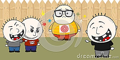 Bullying fat kid Vector Illustration