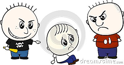 Bullying little kid Vector Illustration