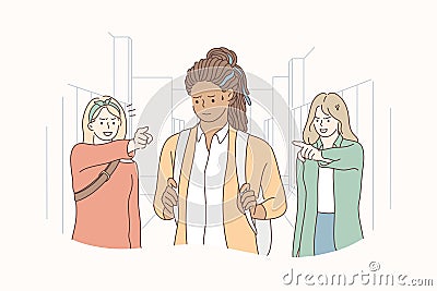 Bullying, violence, racism concept Vector Illustration