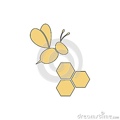 Bumble bee icon logo isolated on white background Vector Illustration