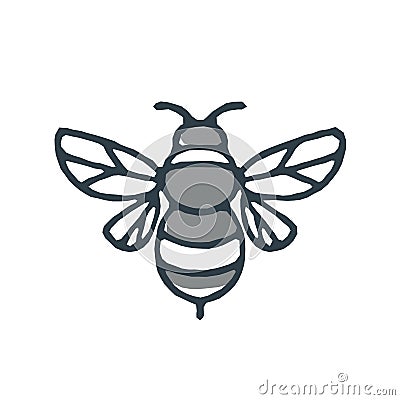 Bumblebee Bee Icon Vector Illustration