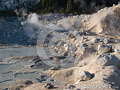 Bumpass Hell in Lassen Volcanic National Park Stock Photo