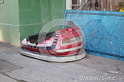 Bumper car parked in the street of Brighton Stock Photo