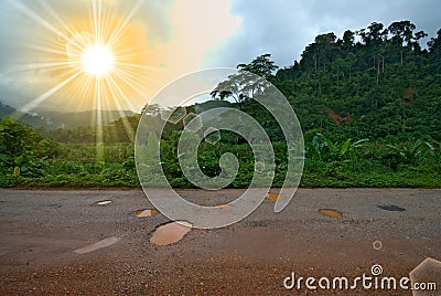 Bumpy road Stock Photo