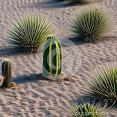A bumpy and spiky texture with cactus needles and desert sand4, Generative AI Stock Photo