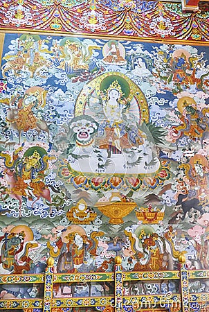 Painting of white Tara deity Stock Photo