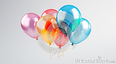 A joyful celebration with colorful balloons floating in the air Stock Photo