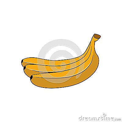 A bunch of bananas on a white background. Cartoon Illustration