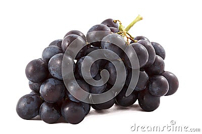 Bunch of black grapes isolated Stock Photo