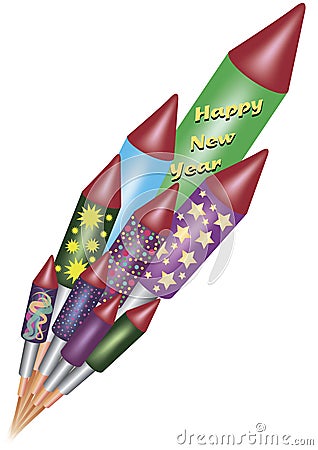 Bunch of bottle rockets Stock Photo