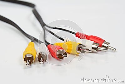 Bunch of chinch cables Stock Photo