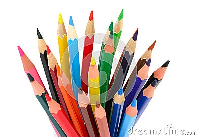 Bunch of colored pencils Stock Photo