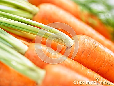 Bunch of crunchy carrots close-up Stock Photo