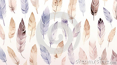 Photo of a vibrant collection of feathers against a clean white backdrop Stock Photo